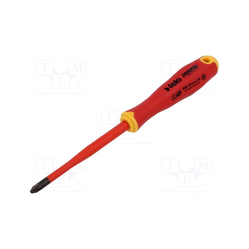 1 pcs x FELO - 415 293 90 - Screwdriver, insulated,slim, Pozidriv®, PZ2, ERGONIC®