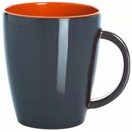 Gimex mug with handle, gray and orange, 350 ml