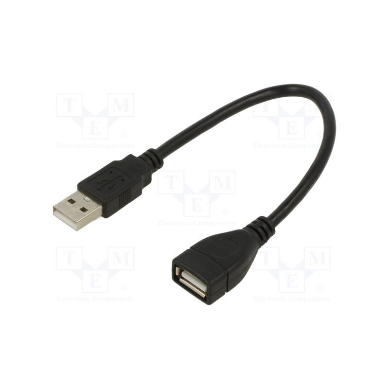 1 pcs x AKYGA - AK-USB-23 - Cable, USB 2.0, USB A socket,USB A plug, nickel plated, 0.15m