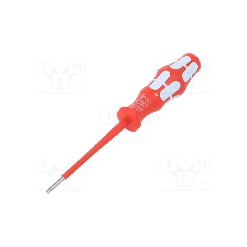 1 pcs x WERA - 5022762001 - Screwdriver, insulated, Torx®, TX10, Blade length: 80mm
