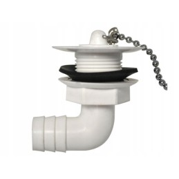 3 4 inch angular washbasin drain, white turismus