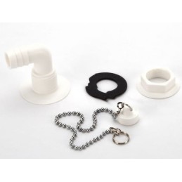 3 4 inch angular washbasin drain, white turismus