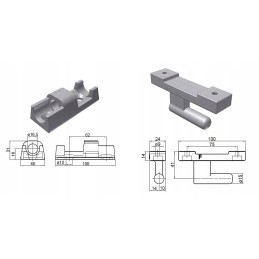 Aluminum side wall hinge l100 set