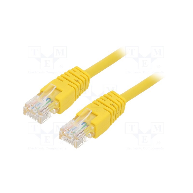 1 pcs x GEMBIRD - PP12-0.25M/Y - Patch cord, U/UTP, 5e, stranded, CCA, PVC, yellow, 0.25m, 26AWG