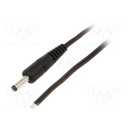 1 pcs x WEST POL - P40-TT-T035-050BK - Cable, 2x0.35mm2, wires,DC 4,0/1,7 plug, straight, black, 0.5m