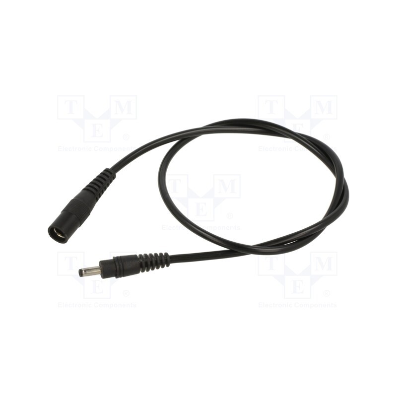 1 pcs x WEST POL - P13-C21-C050-050BK - Cable, 1x0.5mm2, DC 3,5/1,3 plug,DC 5,5/2,1 socket, straight