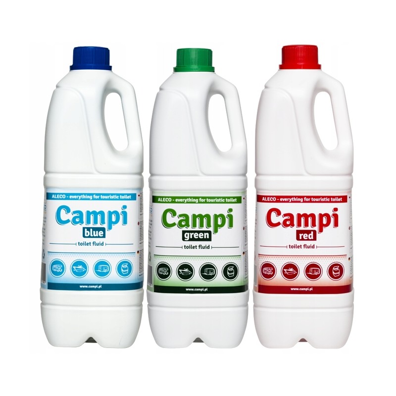 Campi blue red green fluid set for tourist toilets 3x 2l
