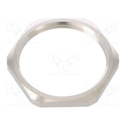 1 pcs x HUMMEL - 1.161.4000.50 - Nut, M40, brass, nickel, Thk: 4.5mm, Spanner: 45mm, Thread: metric