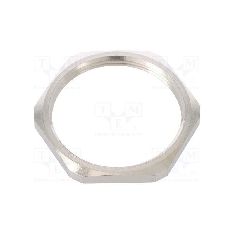 1 pcs x HUMMEL - 1.161.4000.50 - Nut, M40, brass, nickel, Thk: 4.5mm, Spanner: 45mm, Thread: metric