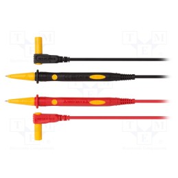 1 set x VELLEMAN - TLM72 - Test leads, Imax: 15A, Len: 0.75m, insulated, black,red