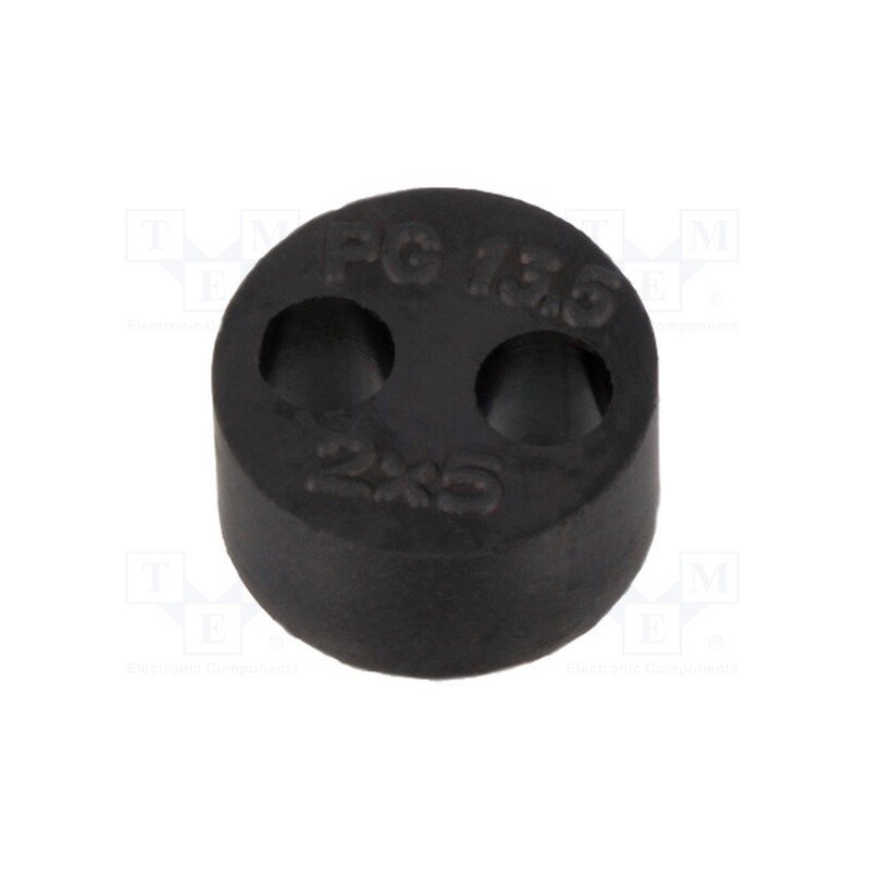 1 pcs x HELUKABEL - HELUTOP HT-MFDE M20 2X5 - Insert for gland, 5mm, M20, IP68, NBR rubber, Holes no: 2, HT-MFDE