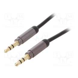 1 pcs x GEMBIRD - CCAP-444-0.75M - Cable, Jack 3.5mm 3pin plug,both sides, 0.75m, black