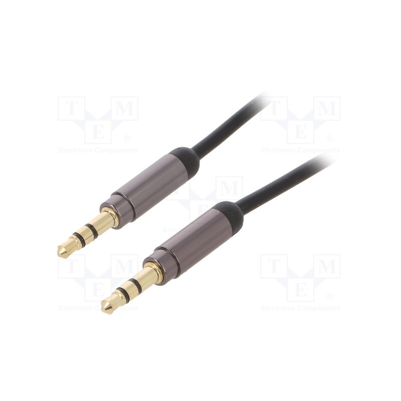 1 pcs x GEMBIRD - CCAP-444-0.75M - Cable, Jack 3.5mm 3pin plug,both sides, 0.75m, black