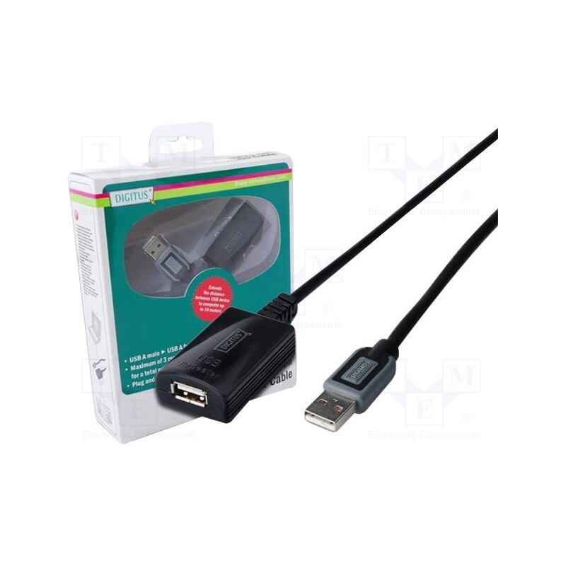 1 pcs x DIGITUS - DA-73100-1 - Repeater USB, USB 2.0, USB A socket,USB A plug, 10m, blister