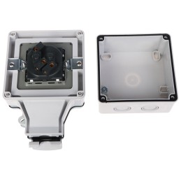 230v surface-mounted, outdoor, hermetic IP66 socket