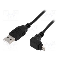 1 pcs x Goobay - 95343 - Cable, USB 2.0, USB A plug,USB B micro plug (angle), 1.8m, black