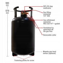 Ackgaz bank gas cylinder with multi valve 16 kg