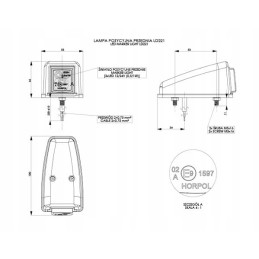 Corner marker lamp, LED roof marker, white