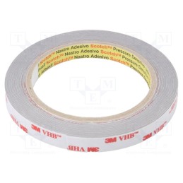 1 rol x 3M - 3M 4936 12MM 5.5M - Tape: fixing, W: 12mm, L: 5.5m, Thk: 600um, acrylic, grey