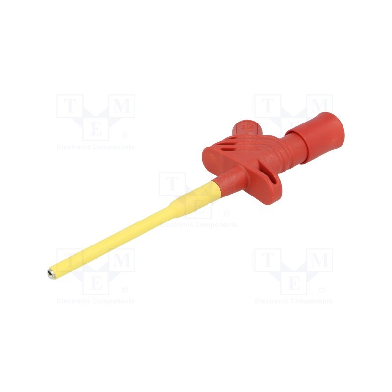1 pcs x HIRSCHMANN T&M - KLEPS 2900 RT - Clip-on probe, hook type, 6A, 1kVDC, red, Grip capac: max.2mm, 4mm