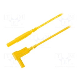 1 pcs x SCHu00dcTZINGER - MSWFK A341 / 1 / 50 / GE - Test lead, 16A, banana plug 4mm,angular banana plug 4mm, yellow