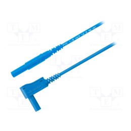 1 pcs x SCHu00dcTZINGER - MSWFK A341 / 1 / 50 / BL - Test lead, 16A, banana plug 4mm,angular banana plug 4mm, blue