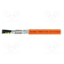 1 m x HELUKABEL - 74094 - Wire: servo drive, hybrid,TOPSERV®121, orange, stranded, Cu, PUR