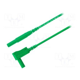 1 pcs x SCHu00dcTZINGER - MSWFK A341 / 1 / 50 / GN - Test lead, 16A, banana plug 4mm,angular banana plug 4mm, green