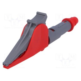 1 pcs x ELECTRO-PJP - PJ4766-LM-R - Crocodile clip, 20A, red, Grip capac: max.41mm, 1kV, 20mΩ