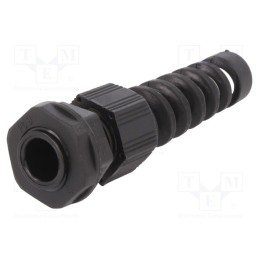 1 pcg x ALPHA WIRE - PPS9 BK080 - Cable gland, with strain relief, PG9, IP66,IP68, polyamide, black