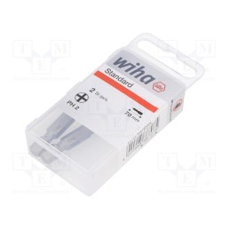 1 set x WIHA - 38707 - Screwdriver bit, Phillips, PH2, Overall len: 70mm, 2pcs.