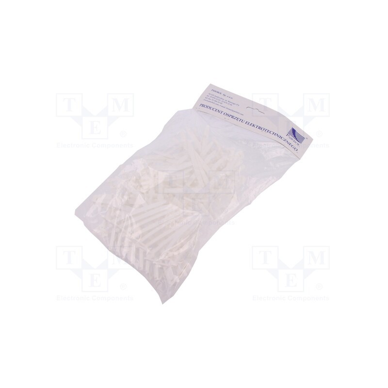 1 pcg x PAWBOL - H.7206 - Holder, white, Ømount.hole: 6mm, L: 75mm, 50pcs, UM 6