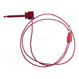 1 pcs x MUELLER ELECTRIC - BU-1120-A-60-2 - Test leads, 5A, clip-on hook probe,banana plug 4mm, Urated: 300V