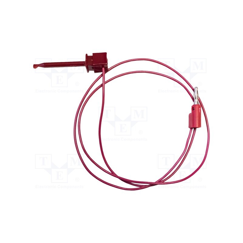 1 pcs x MUELLER ELECTRIC - BU-1120-A-60-2 - Test leads, 5A, clip-on hook probe,banana plug 4mm, Urated: 300V