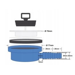 Water drain siphon with plug for turismus trailer