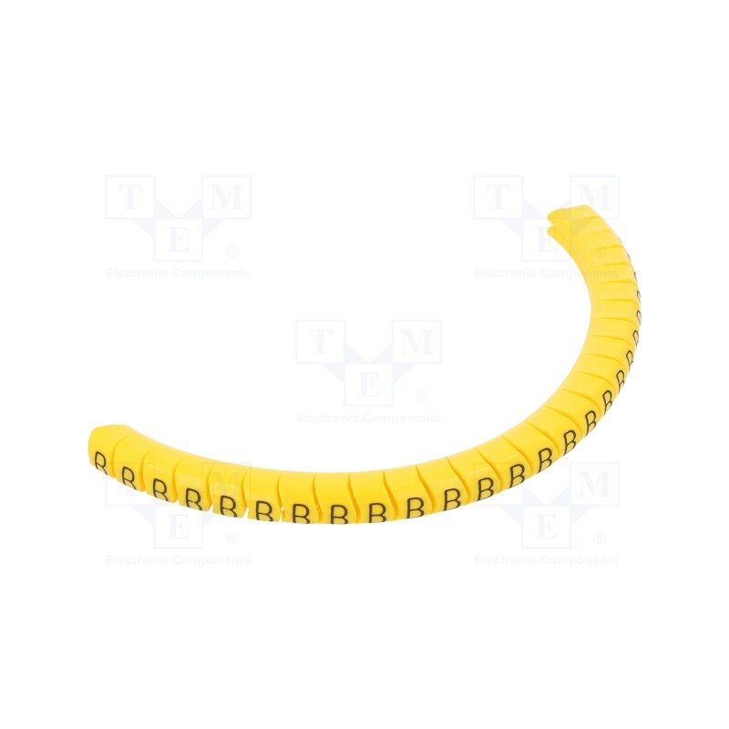 1 pcg x PARTEX - PA-10003PV40.B - Markers, Marking: B, 2.5÷5mm, PVC, yellow, -30÷60°C, leaded, PA-1