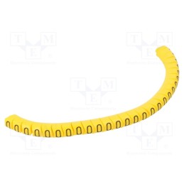 1 pcg x PARTEX - PA-10003PV40.0 - Markers, Marking: 0, 2.5÷5mm, PVC, yellow, -30÷60°C, leaded, PA-1