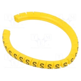 1 pcg x PARTEX - PA-02003PV40.S - Markers, Marking: S, 1.3÷3mm, PVC, yellow, -30÷60°C, leaded, PA-02