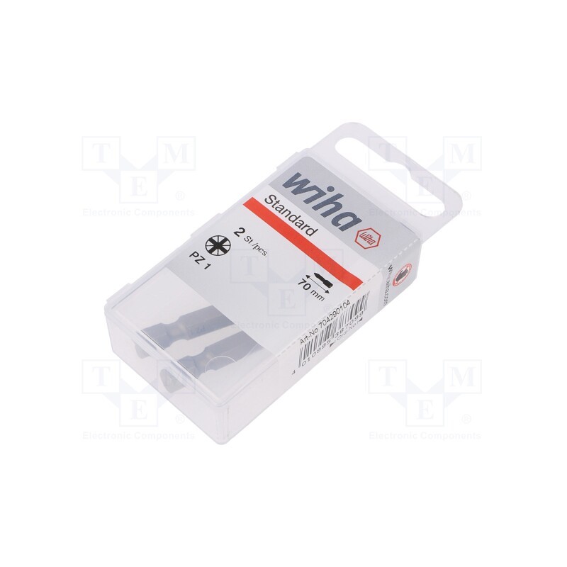 1 set x WIHA - 38709 - Screwdriver bit, Pozidriv®, PZ1, Overall len: 70mm, 2pcs.