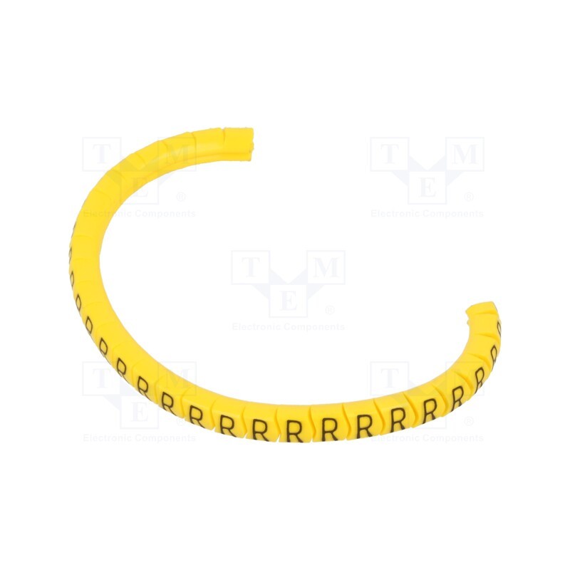 1 pcg x PARTEX - PA-02003PV40.R - Markers, Marking: R, 1.3÷3mm, PVC, yellow, -30÷60°C, leaded, PA-02