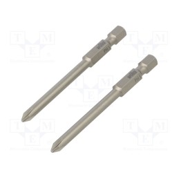 1 set x WIHA - 38706 - Screwdriver bit, Phillips, PH1, Overall len: 70mm, 2pcs.
