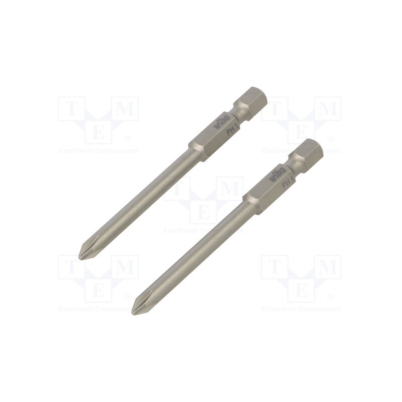 1 set x WIHA - 38706 - Screwdriver bit, Phillips, PH1, Overall len: 70mm, 2pcs.