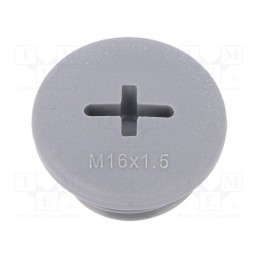 1 pcg x ALPHA WIRE - HPM16 SL080 - Stopper, M16, 1.5, polyamide, dark grey, Thread: metric, 7mm, 10pcs.