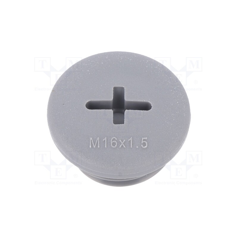 1 pcg x ALPHA WIRE - HPM16 SL080 - Stopper, M16, 1.5, polyamide, dark grey, Thread: metric, 7mm, 10pcs.