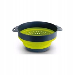 Collapsible quartz bowl, gray-green colander