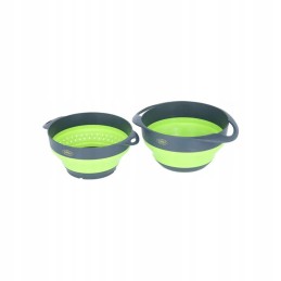 Collapsible quartz bowl, gray-green colander