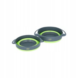 Collapsible quartz bowl, gray-green colander