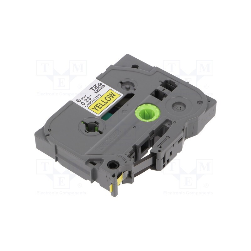 1 pcs x BROTHER - TZE-611 - Tape, 6mm, 8m, yellow, Character colour: black, laminated,glued