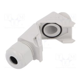 1 pcs x HUMMEL - 1.313.0900.14 - Cable gland, angular, PG9, IP68, polyamide, grey, HSK-W