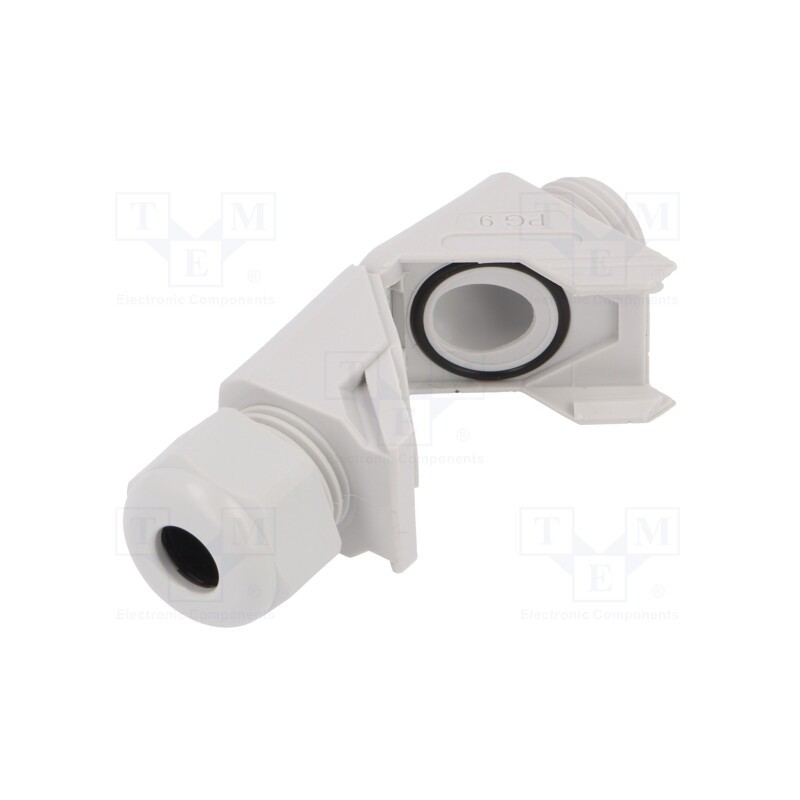1 pcs x HUMMEL - 1.313.0900.14 - Cable gland, angular, PG9, IP68, polyamide, grey, HSK-W